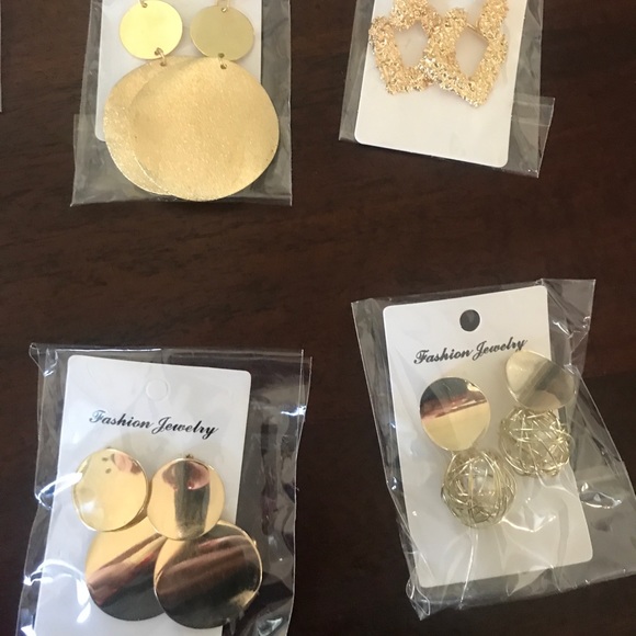 Gold Earrings- 9 pairs, ONE PRICE - Picture 2 of 13